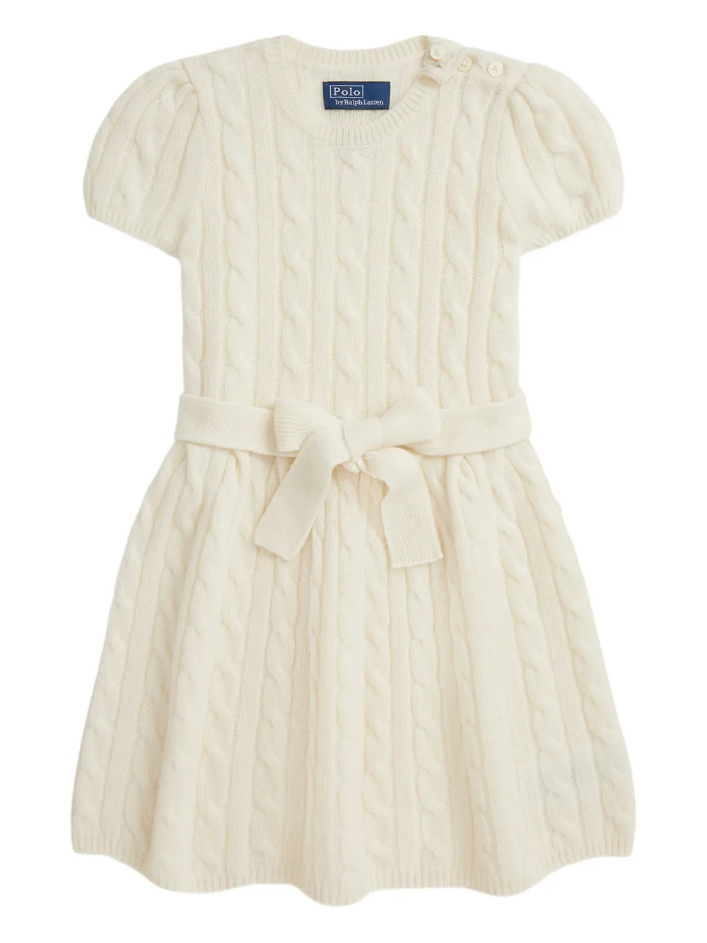 

Платье фактурной вязки с короткими рукавами POLO RALPH LAUREN KIDS, белый