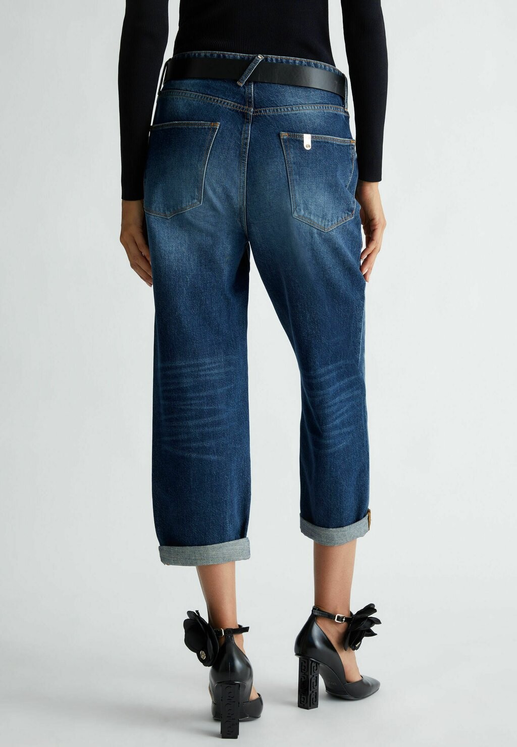 

Джинсы свободного кроя CROPPED BOYFRIEND LIU JO, синий
