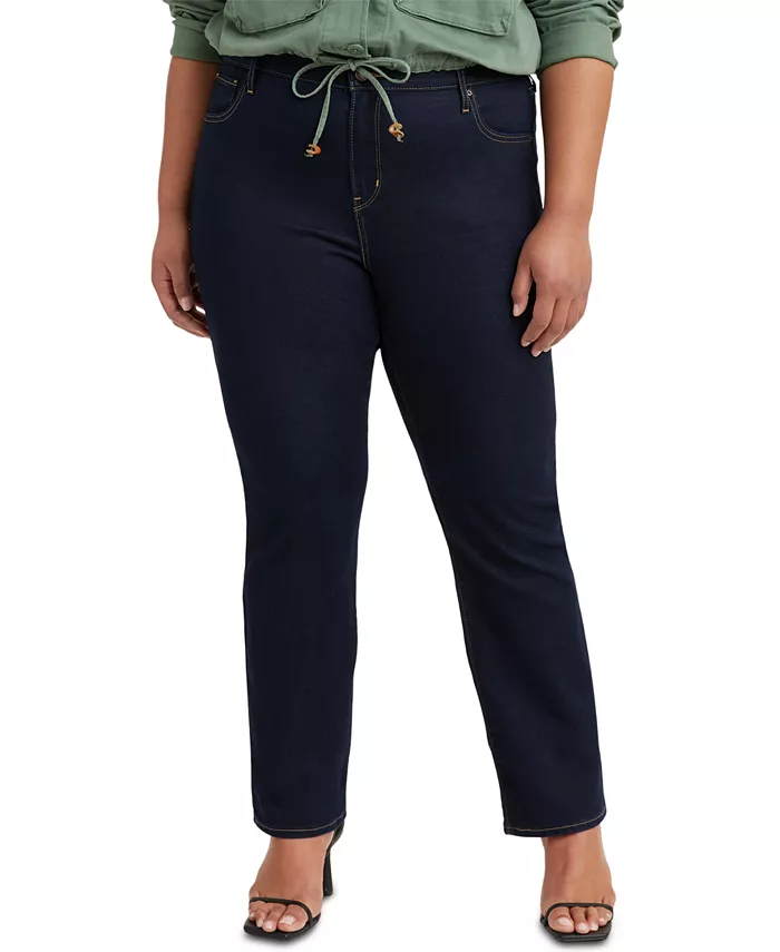

Модные джинсы прямого кроя с высокой посадкой 724 Plus Size Levi's, синий