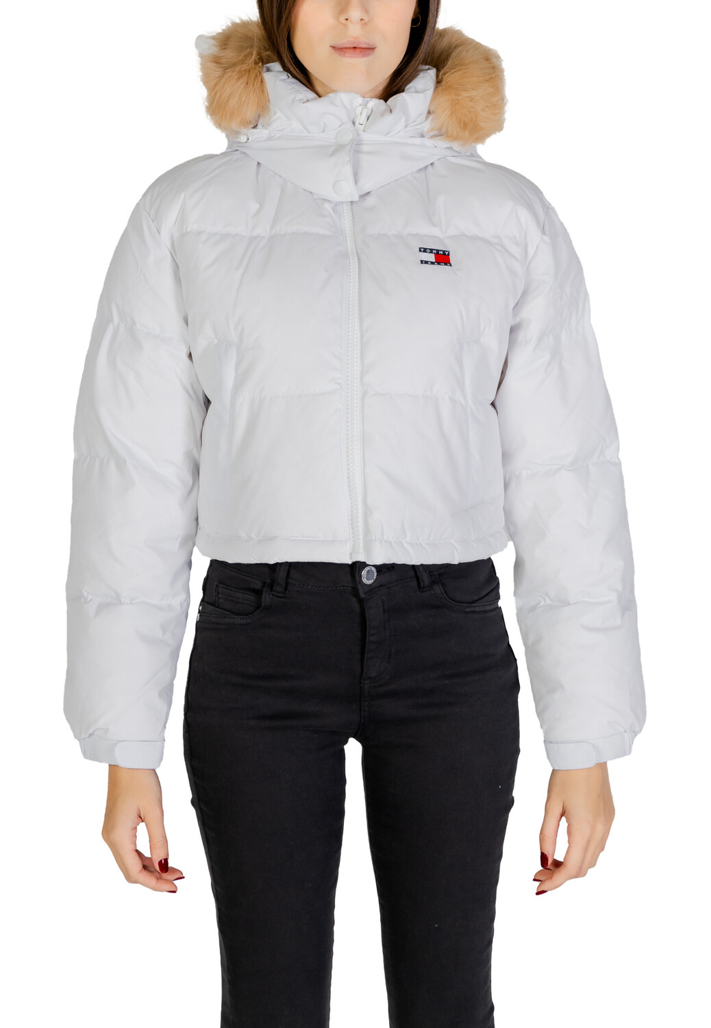 

Куртка Tommy Hilfiger укороченная с мехом, белый