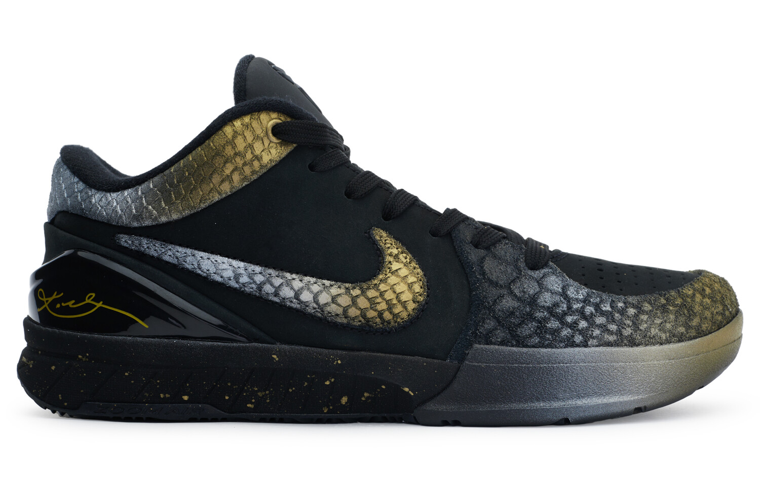 

Баскетбольные кроссовки унисекс Nike Zoom Kobe 4, Black, gold, silver
