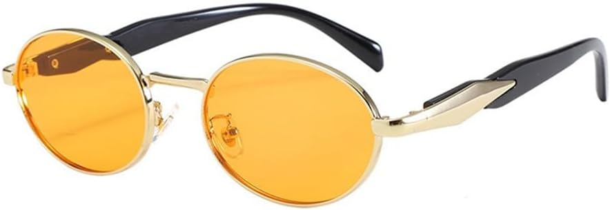 

Солнцезащитные очки UV400 с защитой от УФ-излучения — круглая металлическая оправа в стиле панк, маленькая, для женщин и мужчин, для бега и занятий спортом на открытом воздухе UYPTK, Gd-yw