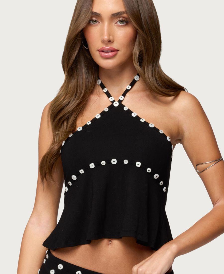 

Женский топ-халтер Kayce Button Edikted, Black