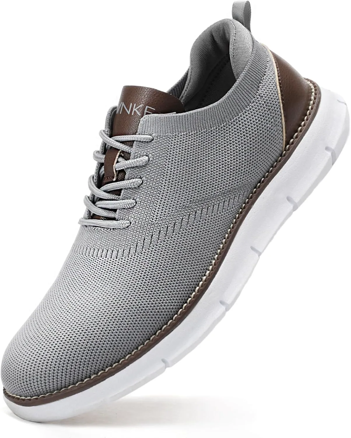 

Мужские сетчатые туфли на шнуровке, повседневные деловые оксфорды, легкие дышащие кроссовки для ходьбы, удобная обувь с толстой подошвой, теннисная обувь SVNKE, серый