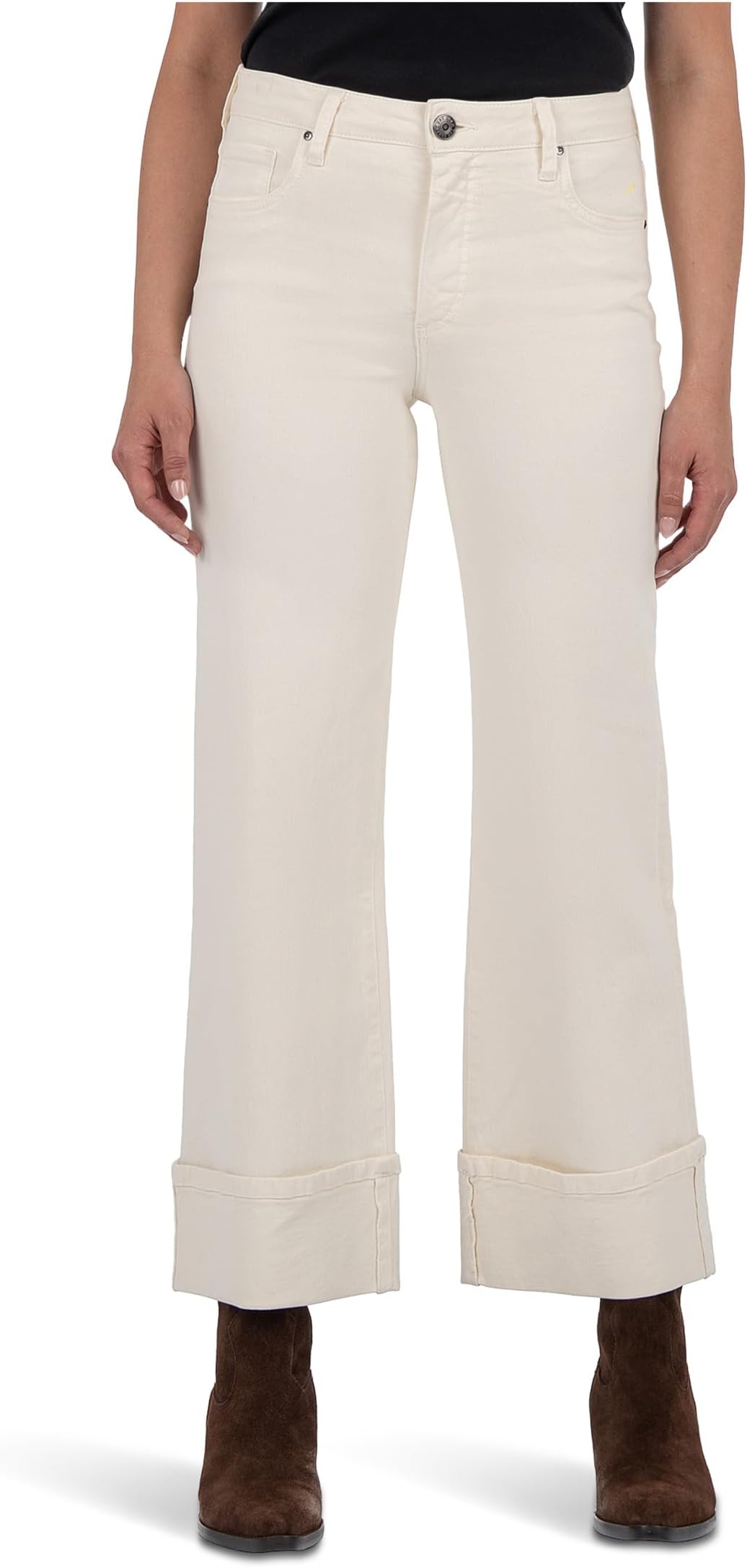 

Джинсы KUT from the Kloth Meg High Rise Fab Ab Wide Legs Roll Up Regular Hem, цвет Candle