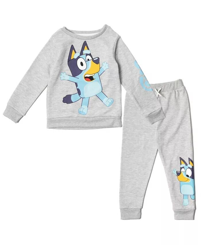 

Комплект из толстовки и флисовых штанов для малышей Bluey, серый
