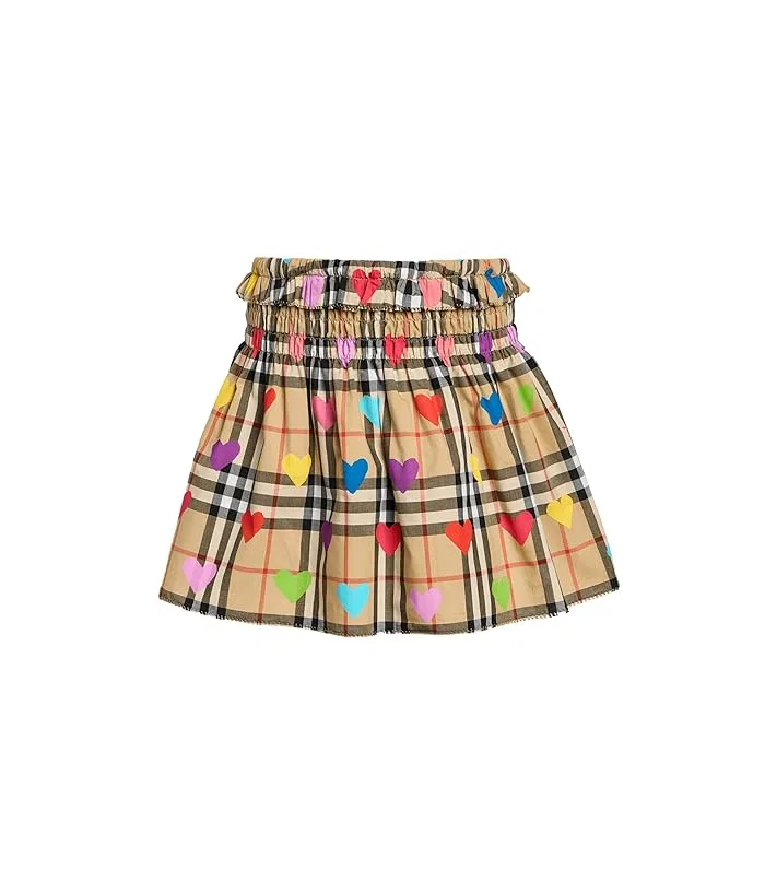 Юбка Ama Check Heart Burberry Kids, Sand IP Pattern