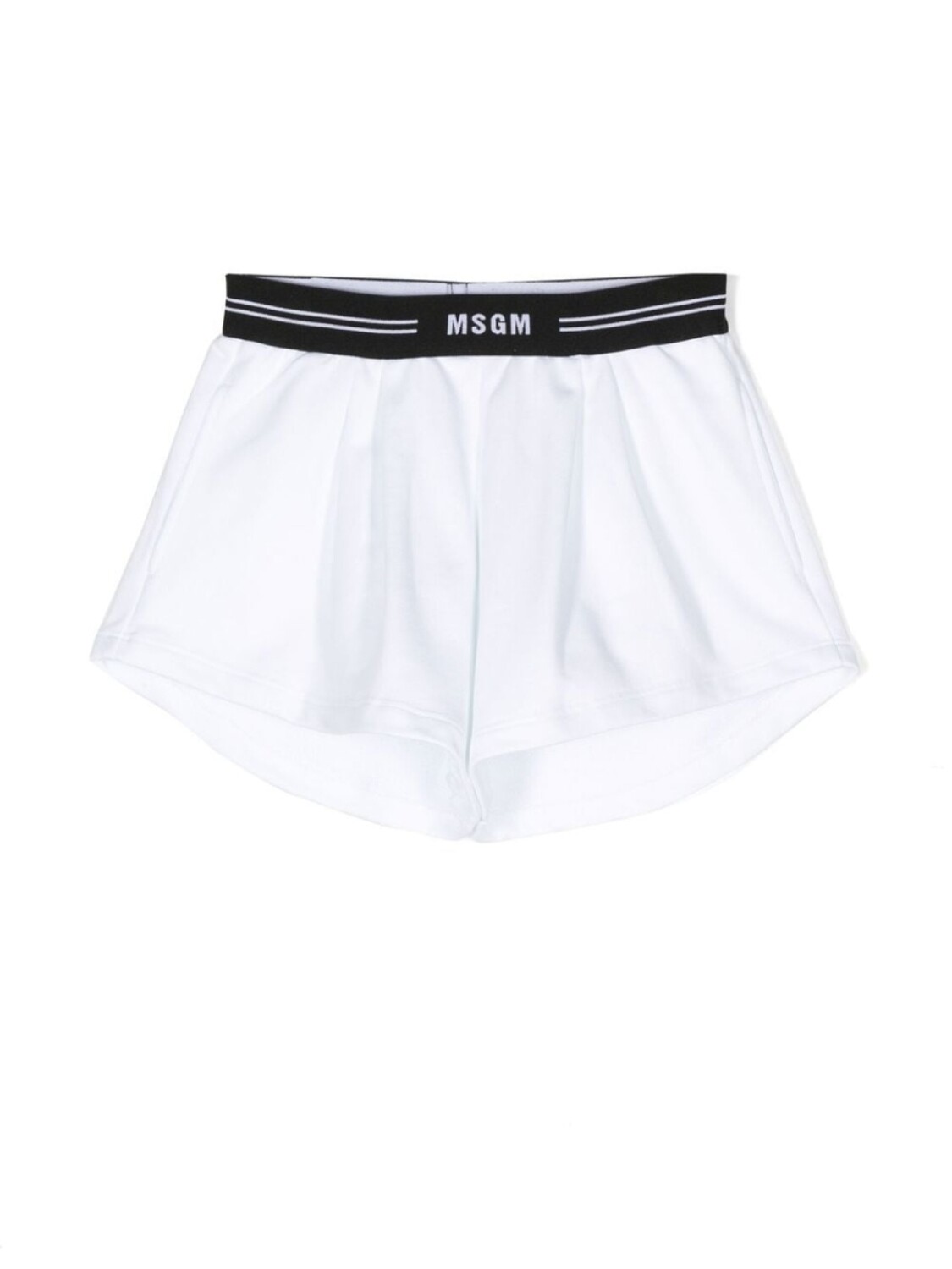 

MSGM Kids шорты со складками и логотипом, белый