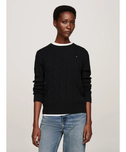 

Шерстяной свитер Regular fit Tommy Hilfiger, черный