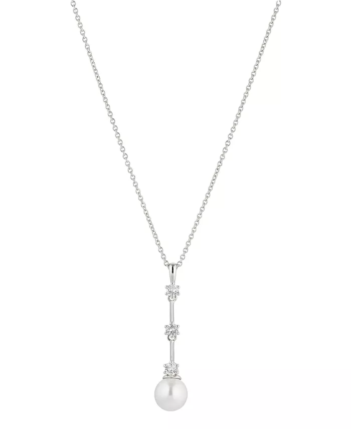 

Y-образное ожерелье с имитацией жемчуга из кубического циркония, 16 дюймов + удлинитель 2 дюйма Eliot Danori, серый