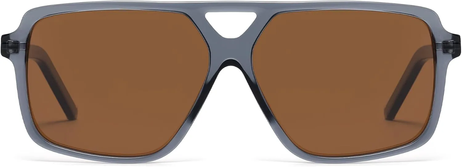 

Солнцезащитные очки-авиаторы SOJOS квадратной формы для мужчин и женщин, поляризованные, с ацетатной оправой, в стиле ретро, ​​с защитой от УФ-излучения, Grey/Red