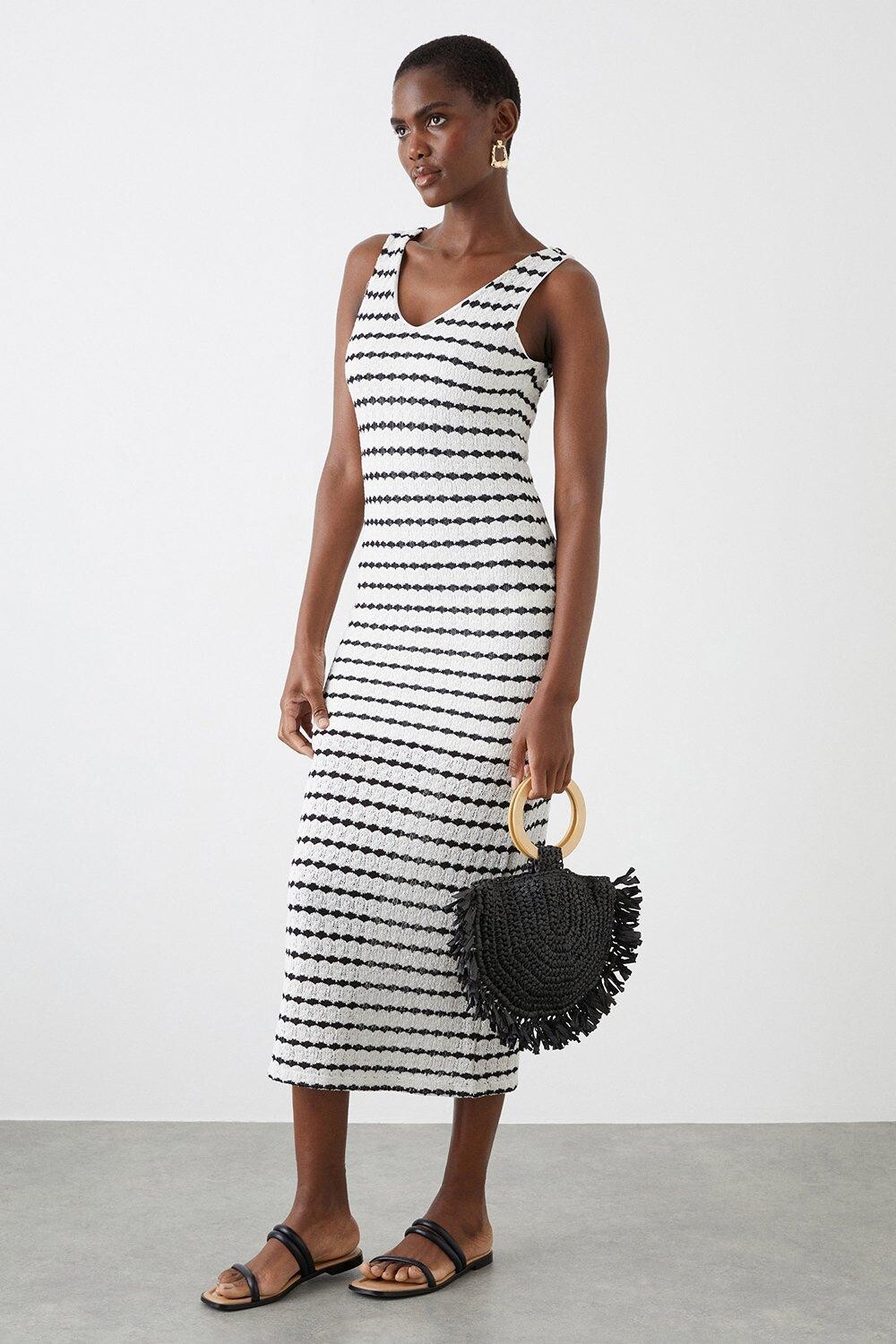 

Вязаное пляжное платье макси в полоску Dorothy Perkins, мультиколор