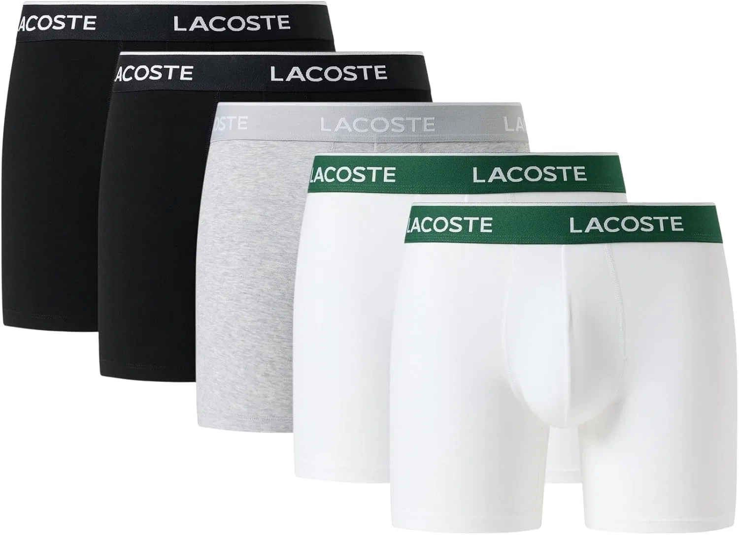 Боксеры Lacoste черный/белый/серебристый