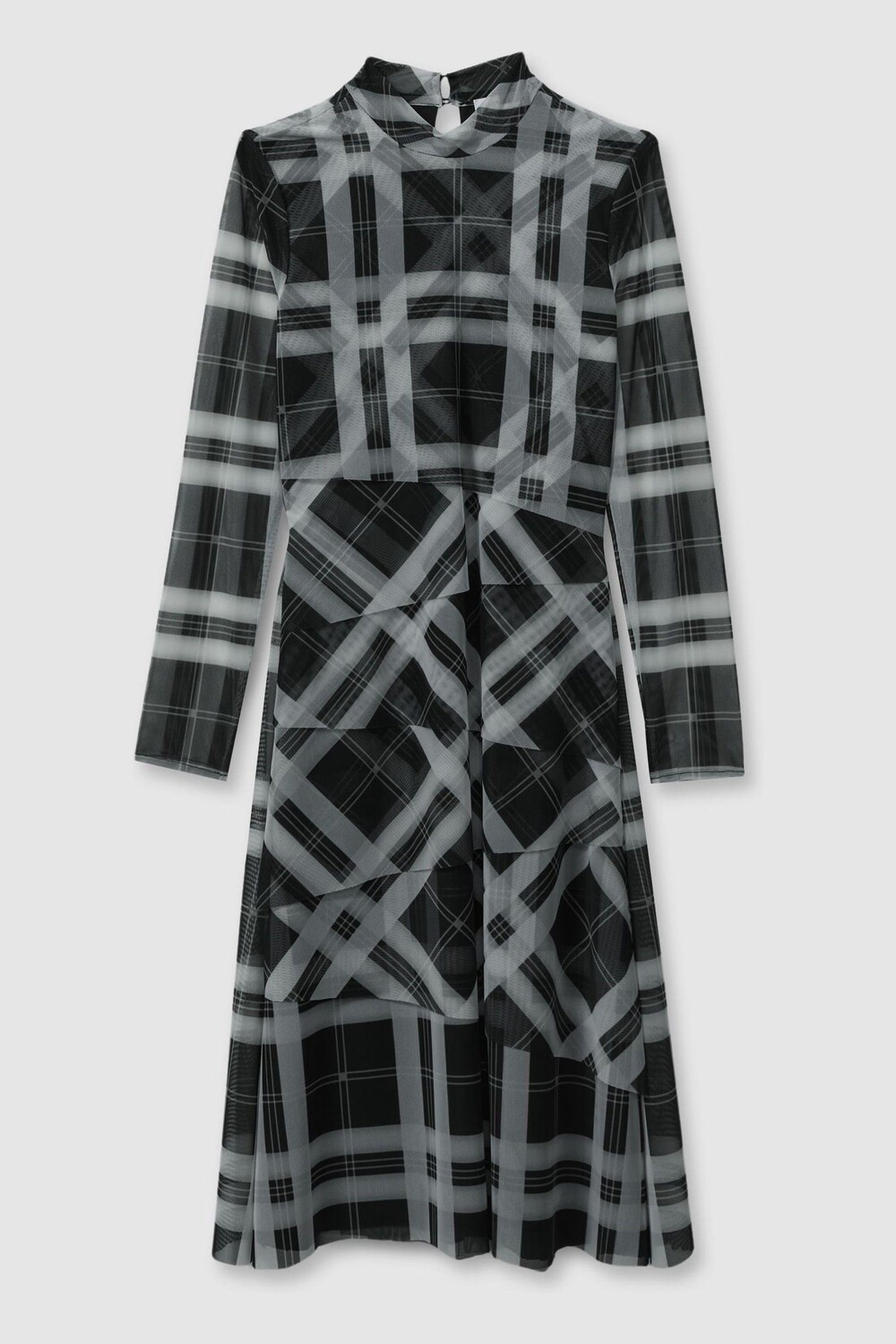 

Платье миди в клетку Sophia многослойное Reiss, черный