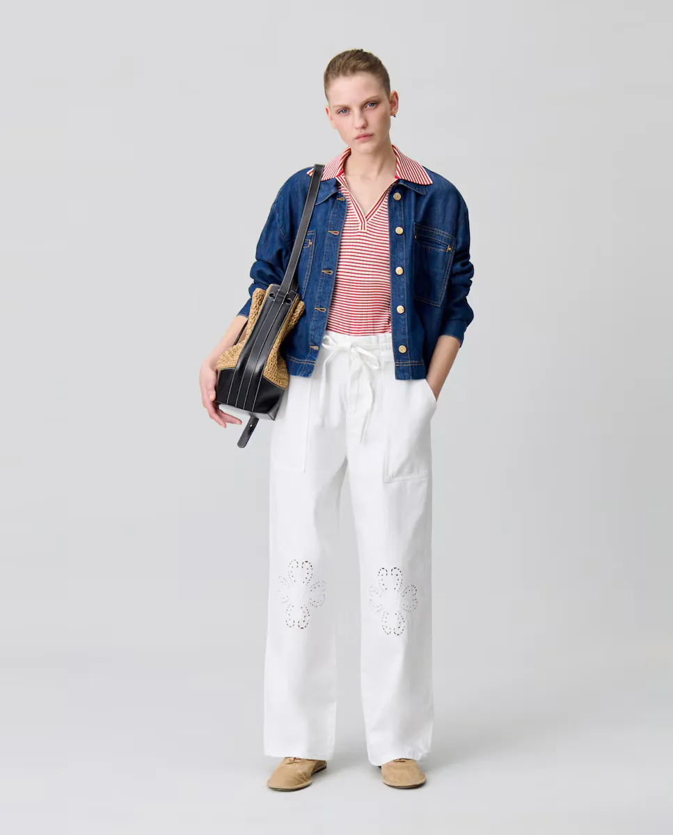

Женские мешковатые вышитые джинсы Claudie Pierlot, белый