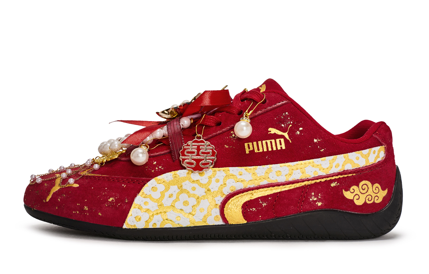 

Speedcat Go OG 811 Производство, Бегония Юйси Износостойкие низкие повседневные кроссовки Unisex Белый Золотой PUMA, красный белый золотой