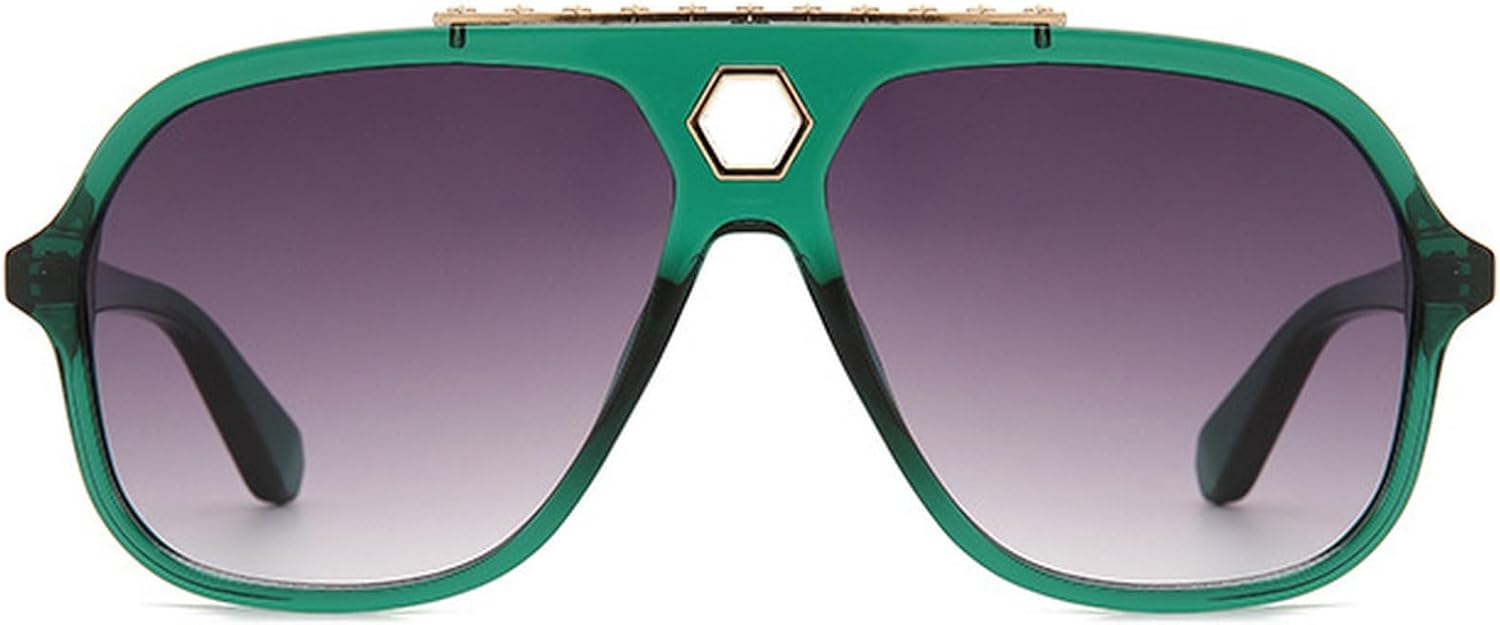 

Большие солнцезащитные очки-пилот для женщин, роскошные винтажные модные квадратные солнцезащитные очки для мужчин, ретро-очки для вождения, защита от ультрафиолета UV400 mincl, Green Gray