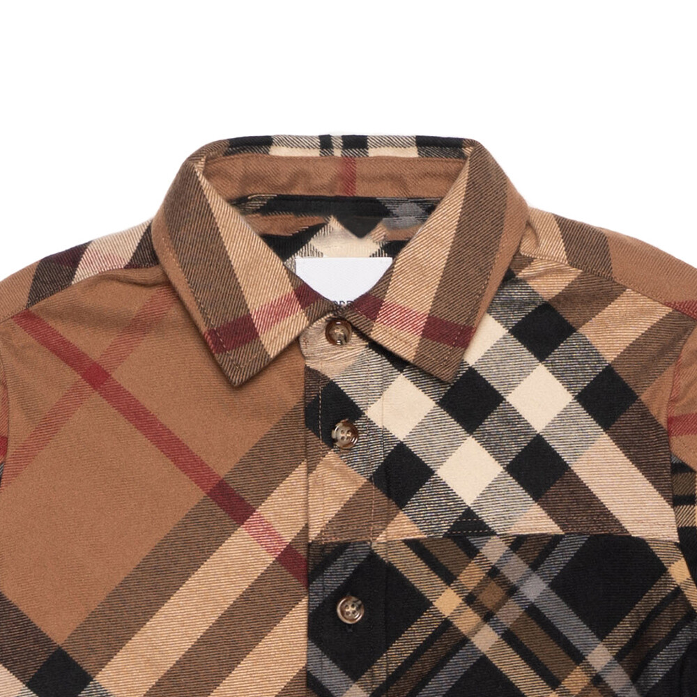 Детская рубашка Burberry, цвет Brown — фото 3