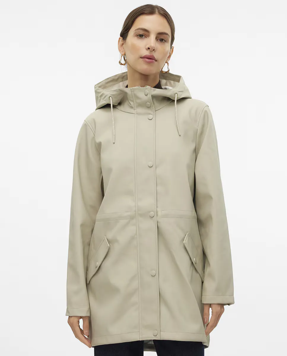

Женский плащ с капюшоном и длинными рукавами Vero Moda, цвет Piedra