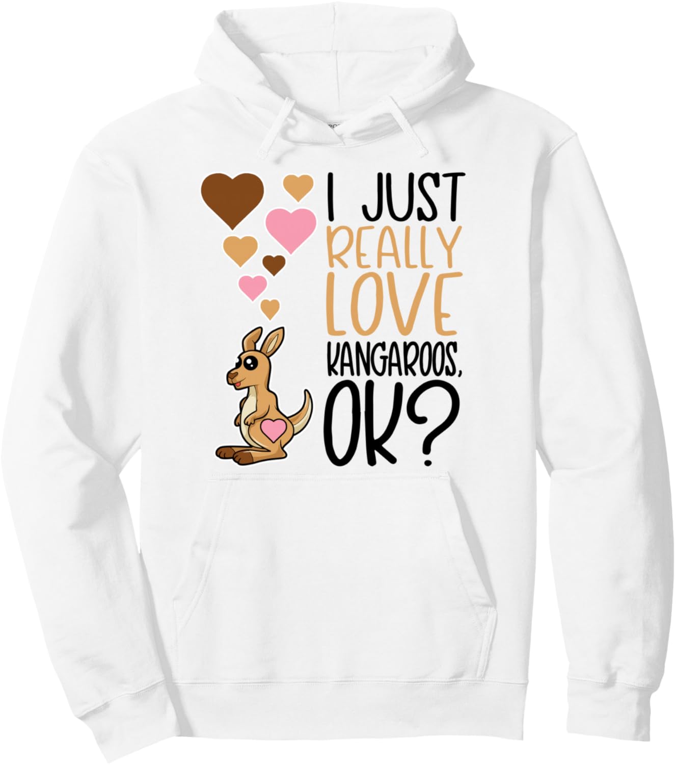

Я просто очень люблю кенгуру, ладно Милая толстовка для любителей кенгуру Love Kangaroos Apparel, белый