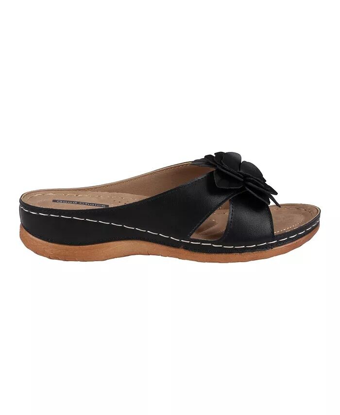 Женские комфортные сандалии Joy Flower Rosette GC Shoes, черный — фото 2
