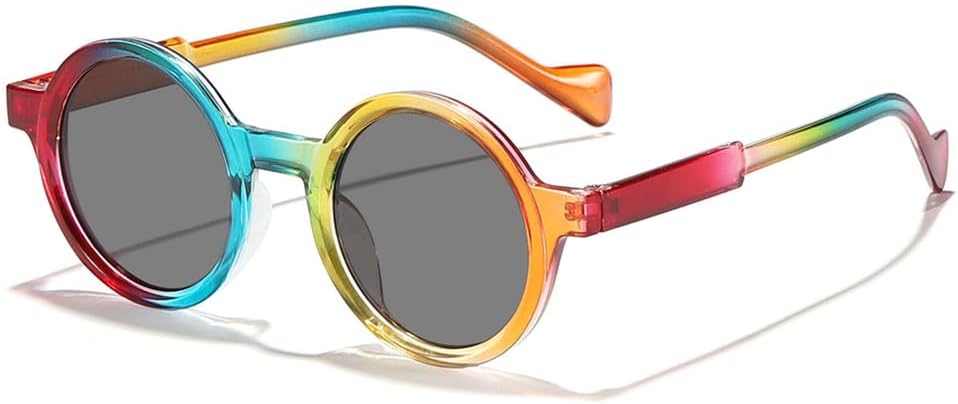 

Круглые солнцезащитные очки для женщин с леопардовым принтом и градиентным покрытием, мужские с защитой от УФ-излучения UV400, для занятий спортом на открытом воздухе и езды на велосипеде UYPTK, Rainbow