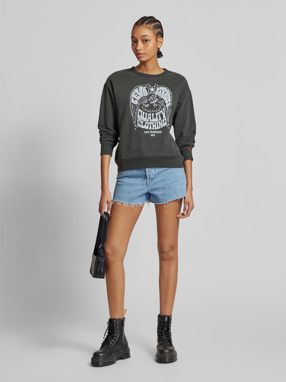 

Толстовка с ребристыми манжетами Levi's, черный