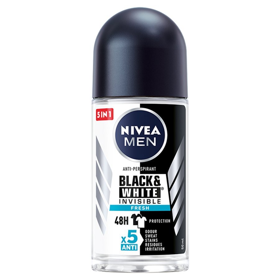 

Nivea, Men Black&White Invisible Fresh шариковый антиперспирант 50мл