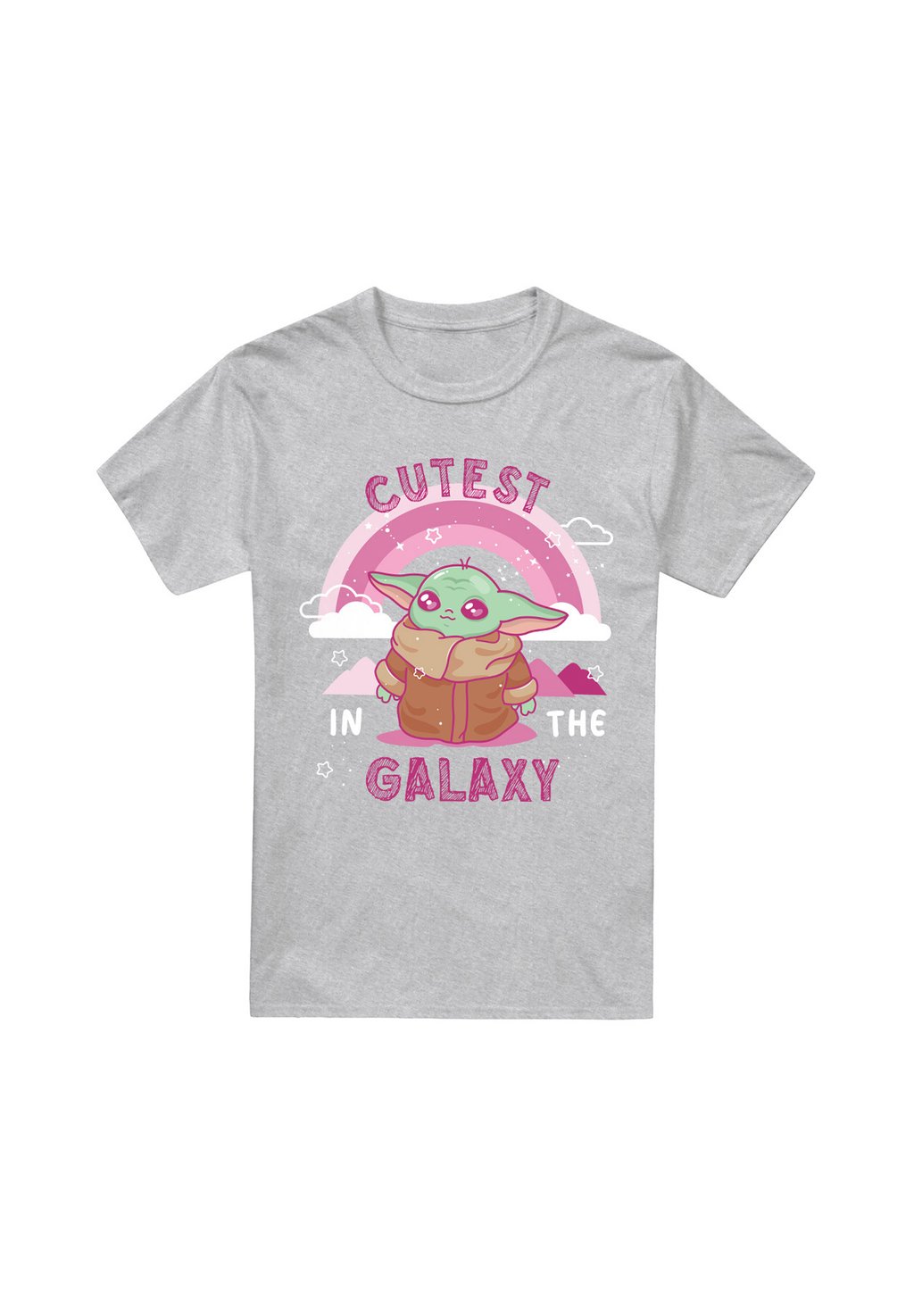 

Футболка с принтом GROGU CUTEST IN THE GALAXY ATHLETIC HEATHER Star Wars, серый