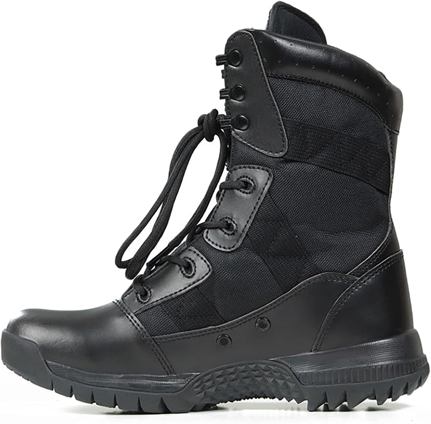 

Мужские походные ботинки с шнуровкой, военные тактические ботинки, боевые ботинки, туристические походные ботинки, противоскользящие и дышащие, черные, размер 44 Qaxzesa