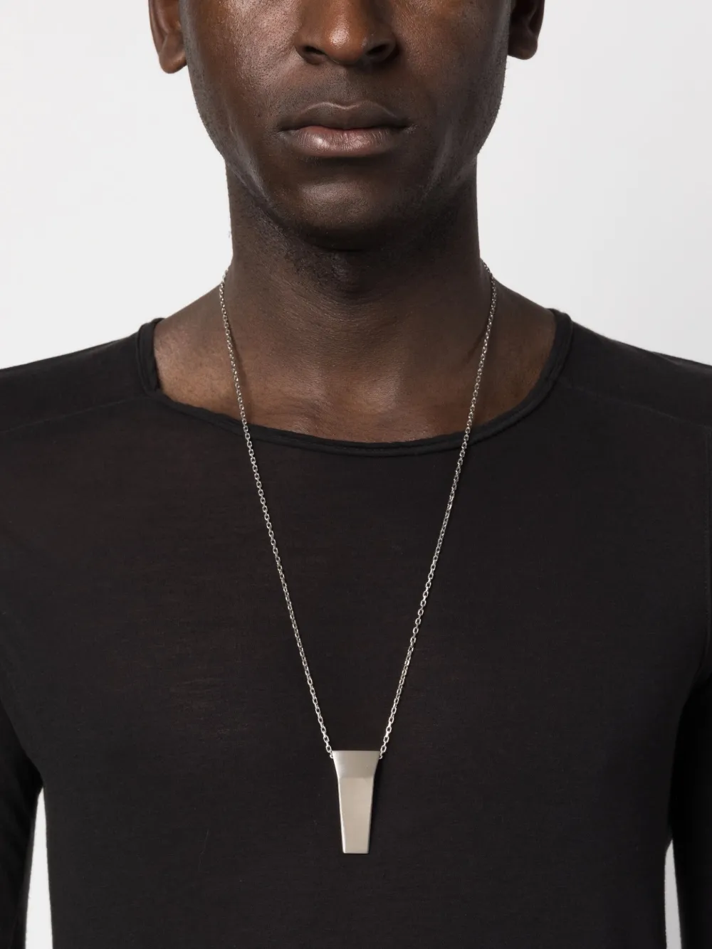 Цепочка на шею с логотипом Rick Owens, серебяный — фото 2