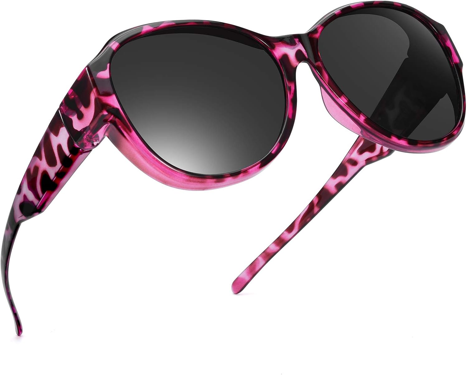 

Очки-накладки увеличенного размера для ношения поверх солнцезащитных очков (для женщин и мужчин) со 100% поляризацией и защитой от УФ-излучения TINHAO, A Purple Leopard