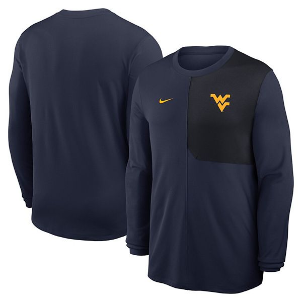 

Мужская синяя футболка West Virginia Mountaineers 2025 Sideline Coach UV Dri-FIT с длинным рукавом Nike