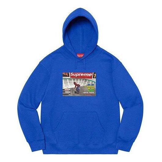 

Толстовка x thrasher hooded sweatshirt 'blue white red' Supreme, синий