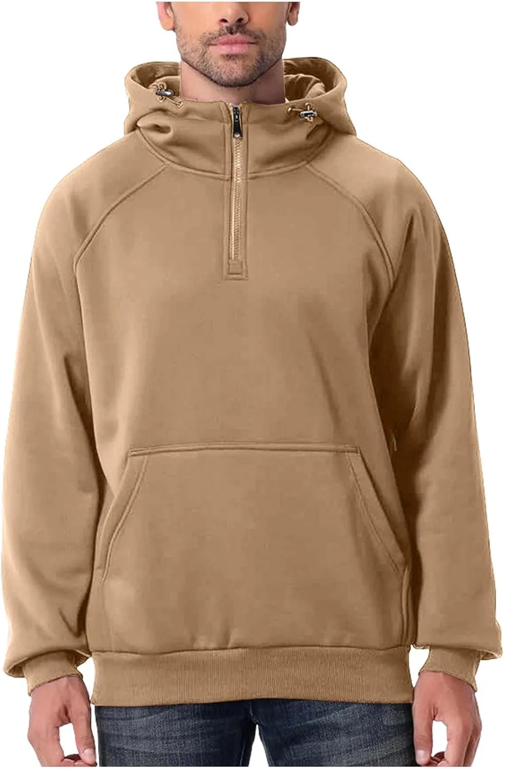 Толстовка с молнией на четверть мужская plain oversized fleece — фото 3