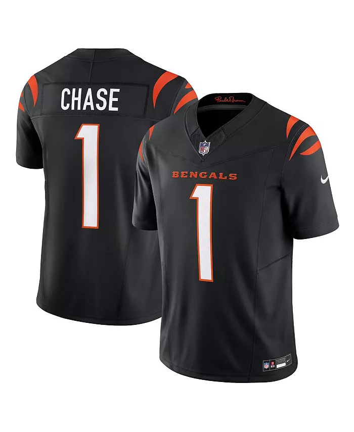 

Мужская джерси Ja'Marr Chase черного цвета Cincinnati Bengals Vapor F.U.S.E. Limited Nike