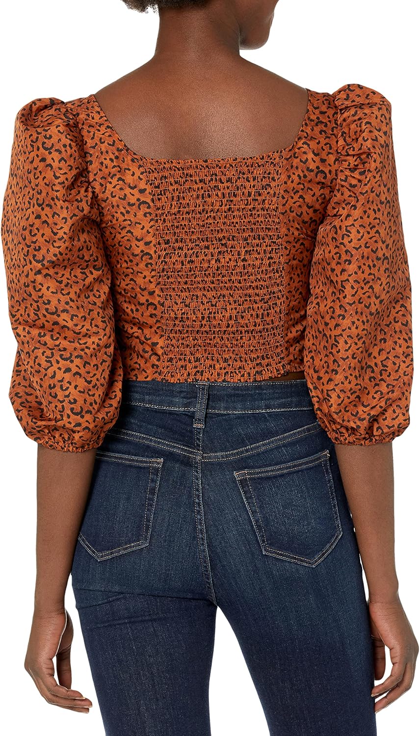 Женская блузка Levi's Kaila с рукавами-фонариками, Scratchy Leopard Glazed Ginger - Multi-Color — фото 3