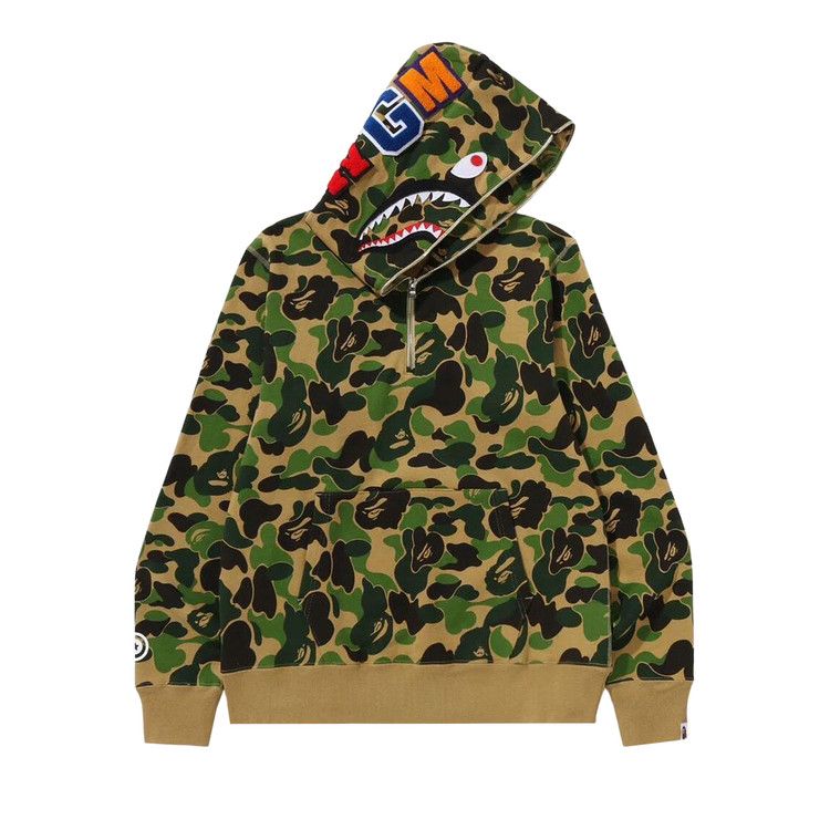 

Худи BAPE ABC Camo Shark Half Zip Pullover Hoodie, Green