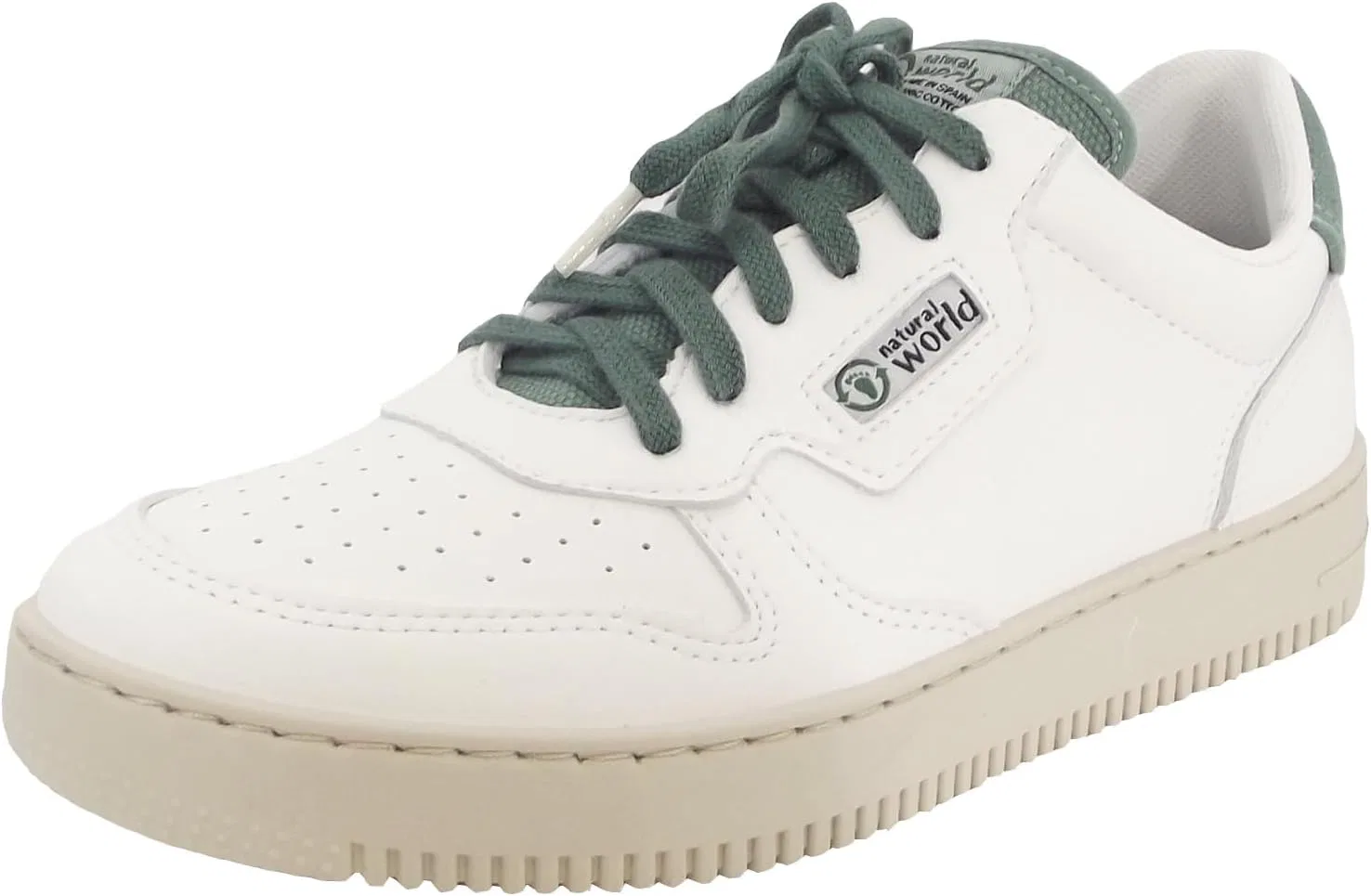 Natural World - Женские кроссовки - 8702E Deportivo Combinado ENZ, White Green Albahaca