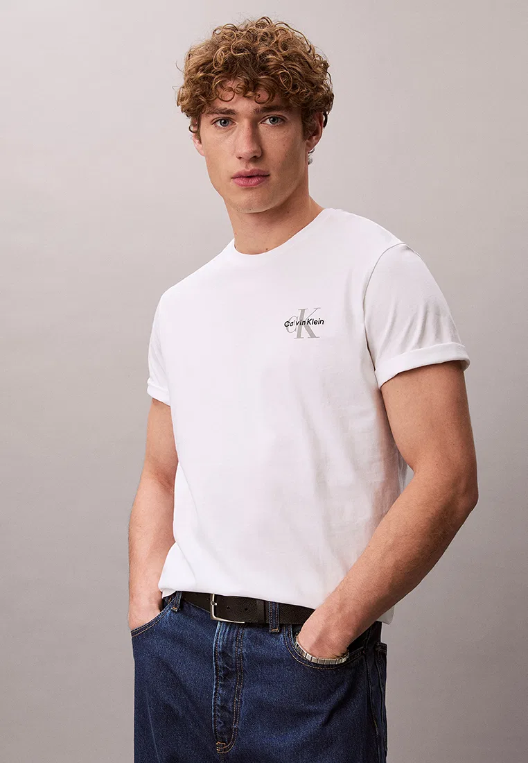 Футболка с коротким рукавом, классический крой, Calvin Klein Jeans, ярко-белый