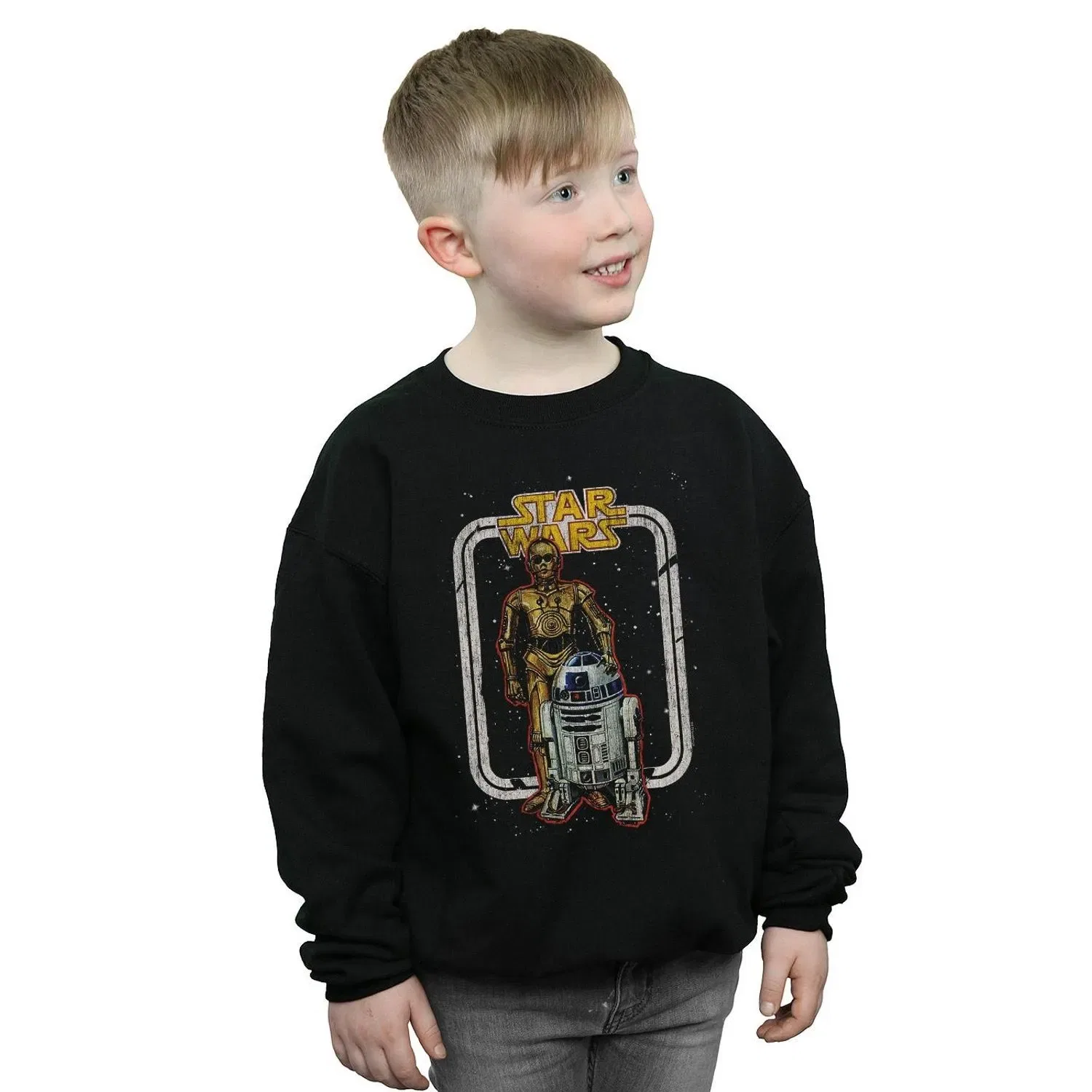Детская толстовка Star Wars с R2-D2 и C-3PO, черный