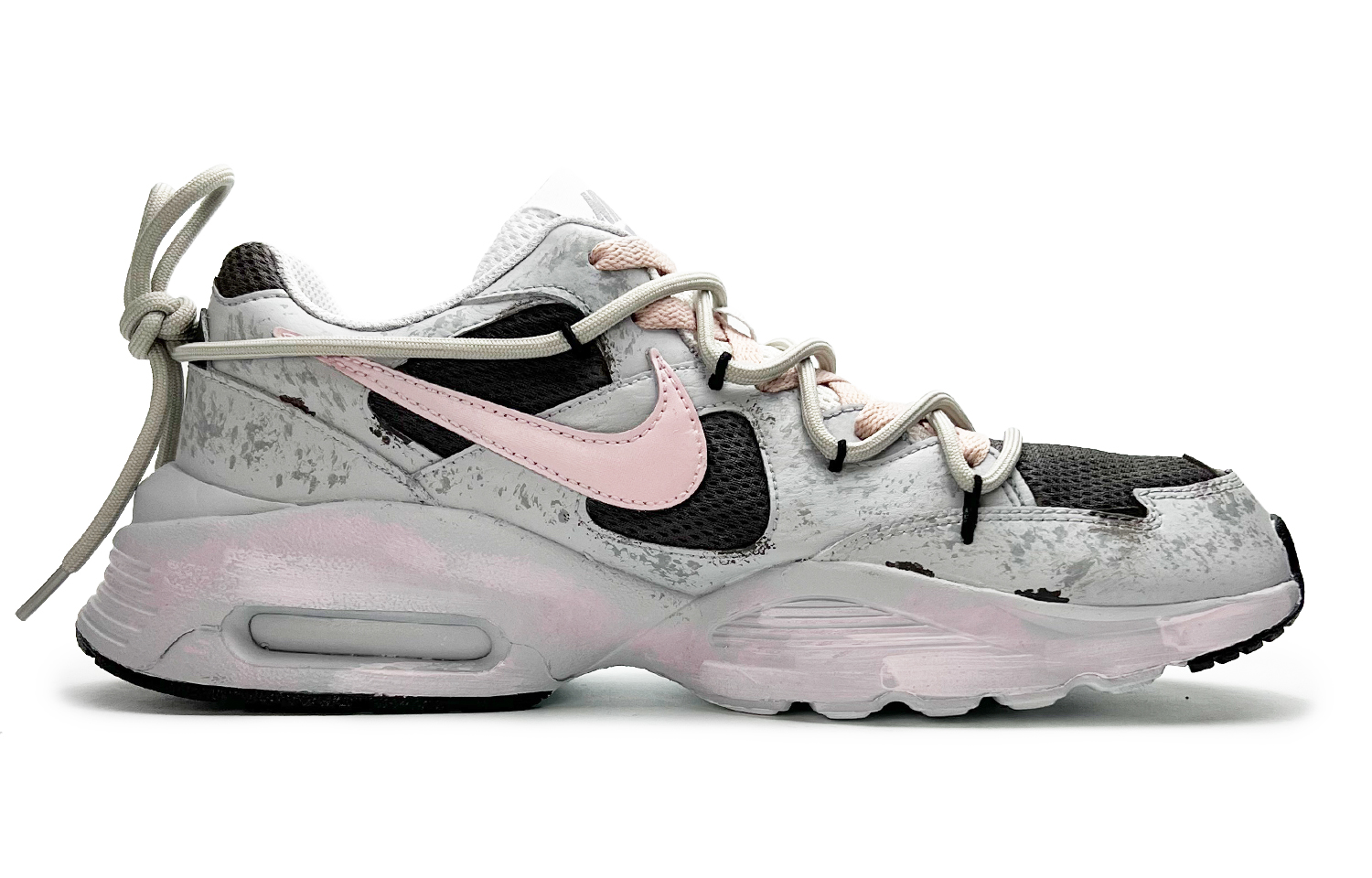 Nike Женские кроссовки Air Max Fusion противоскользящие износостойкие низкие повседневные беговые серо-розовые, цвет Gray — фото 2