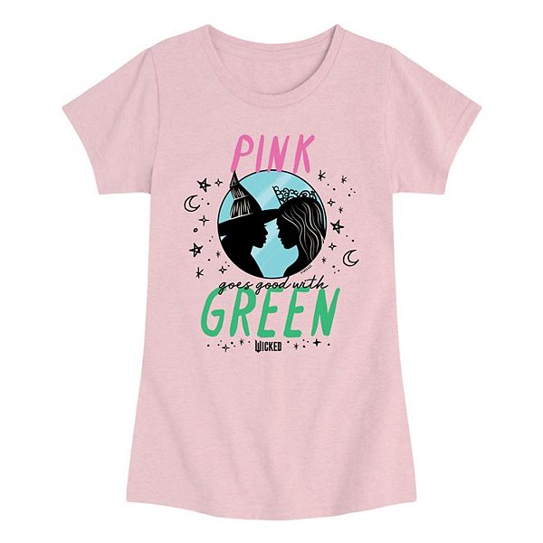 

Футболка с принтом для девочек 7-16 лет Wicked Pink Goes Good with Green Licensed Character, Heather Pink