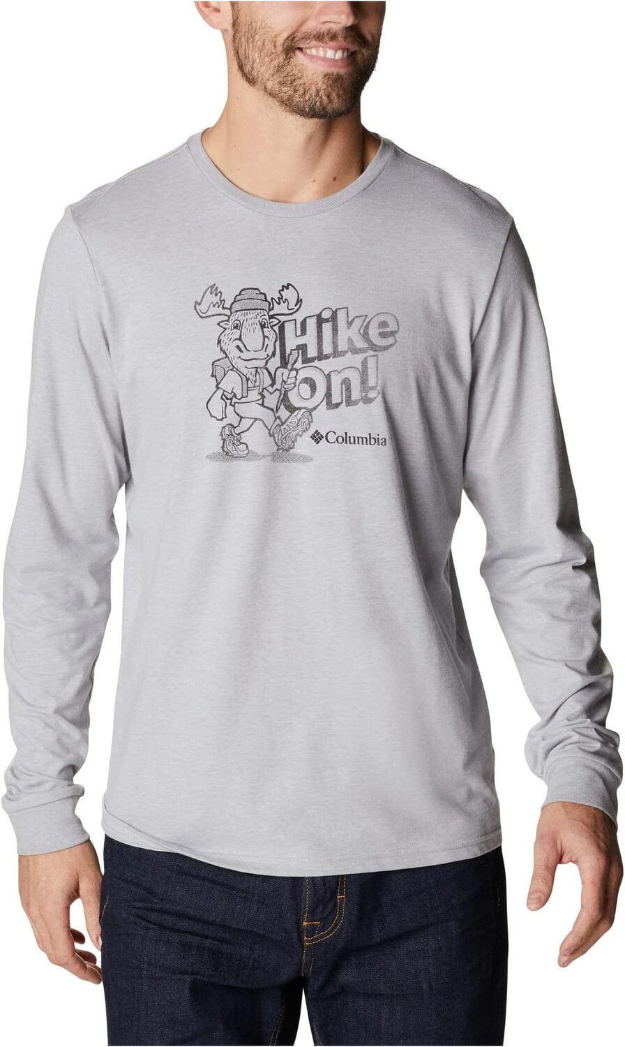 

Лонгслив Columbia Apres Lifestyle Graphic Long Sleeve, цвет Columbia Grey Heather/Hiking Moose