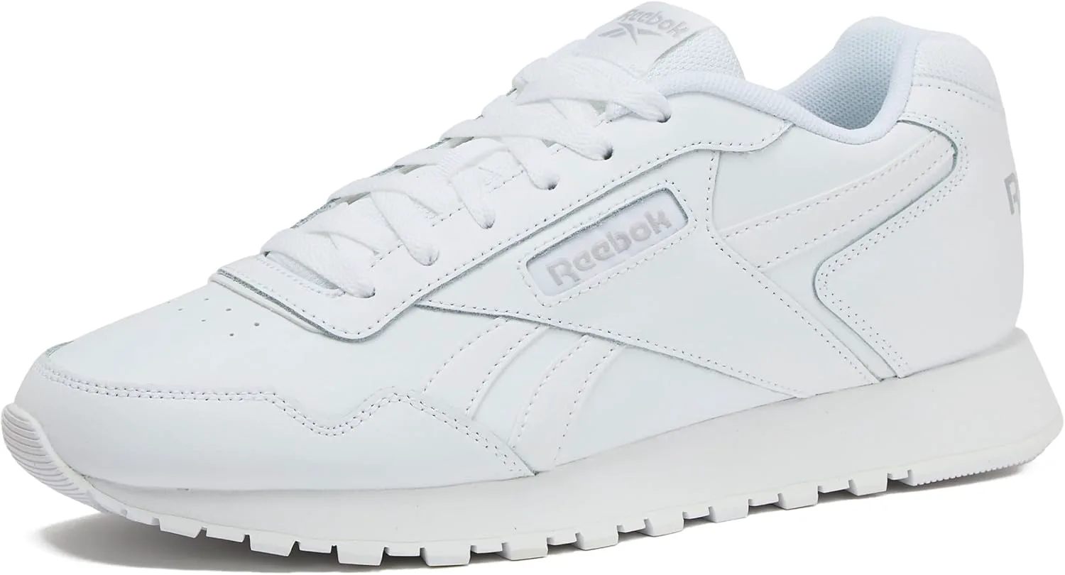 Мужские кроссовки Reebok Glide - черные или белые теннисные туфли, размеры с 7 по 15, белый/серый — фото 2