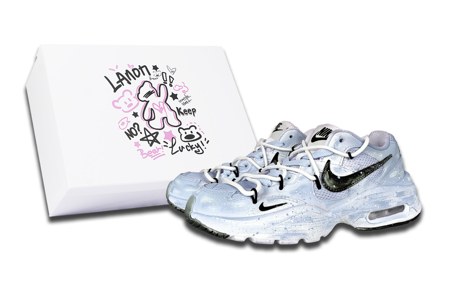 

Nike Женские кроссовки Air Max Fusion для бега низкие синие белые антискользящие износостойкие