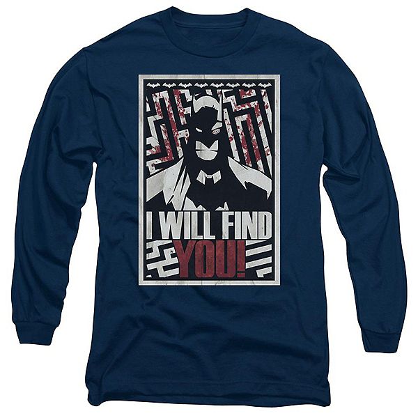 

Футболка с длинным рукавом Batman I Will Find You Licensed Character