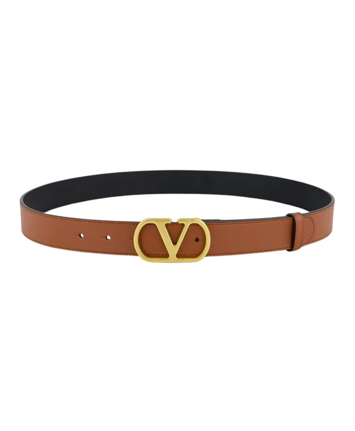 

Ремень с фирменным логотипом глубокого карамельного цвета Valentino Garavani, коричневый