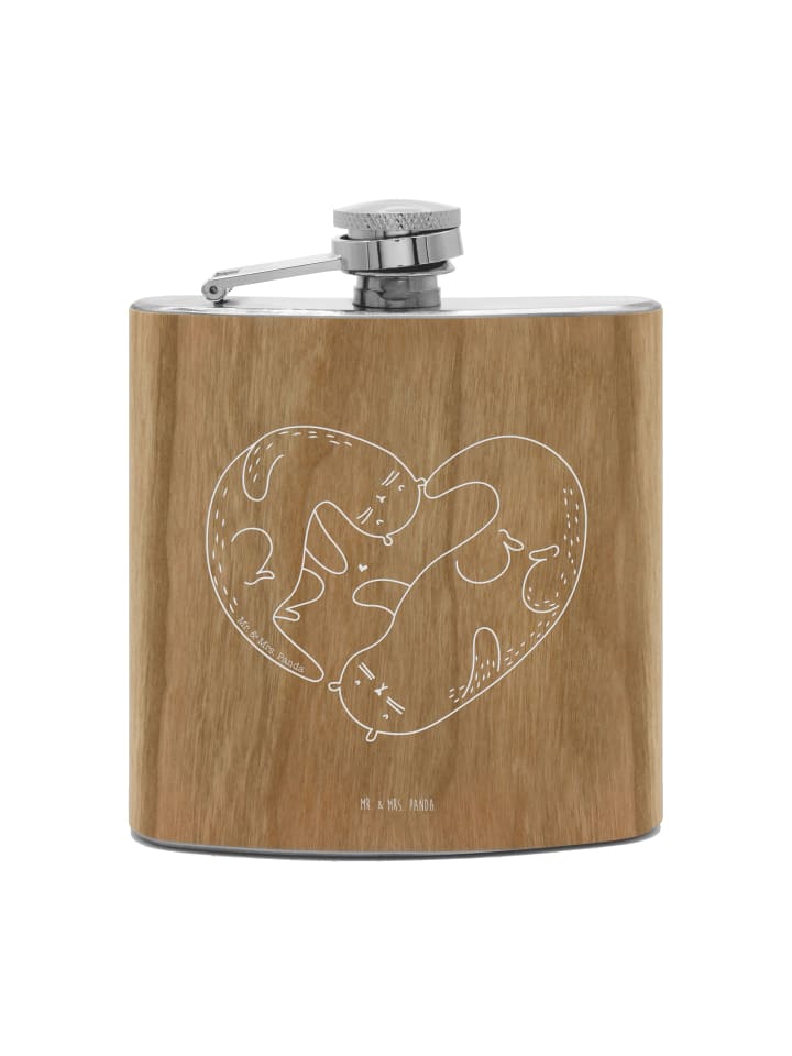 

Mr. & Mrs. Panda Фляжка Hip Flask Otter Heart без надписи, коричневого цвета