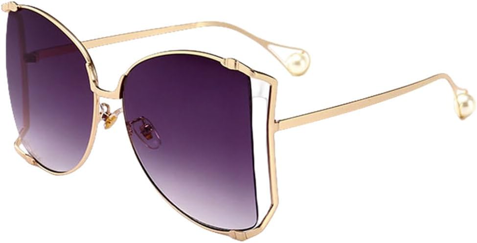 

Большие солнцезащитные очки для женщин, роскошные очки «кошачий глаз», прозрачные очки с жемчужной оправой, модные солнцезащитные очки в полуободковой оправе для женщин LVTFCO, C3